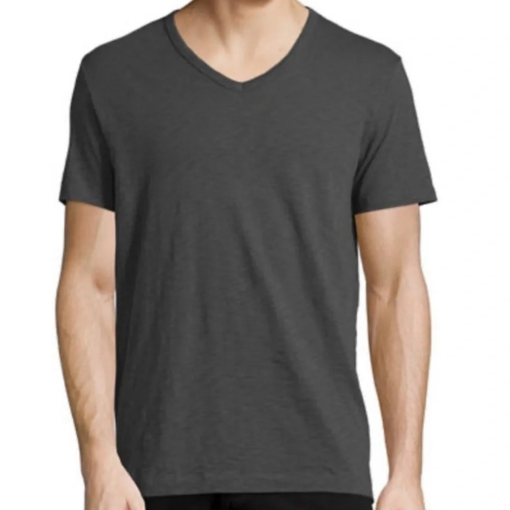 Vince gray slub knit v-neck t-shirt